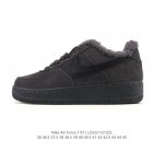 秋冬新款 加绒加厚 耐克 Nike Air Force 1 '07 Low 空军一号含气垫 低帮 小白鞋 百搭厚底增高休闲运动板鞋。柔软、弹性十足的缓震性能和出