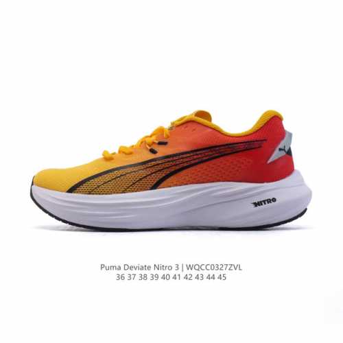 180 【公司级】彪马(Puma) Deviate Nitro3男女士2025年新款跑步鞋减震舒适缓冲回弹简约软底运动鞋注氮泡沫橡胶鞋垫耐磨防滑百搭老爹鞋 De