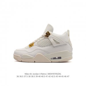 二层皮 耐克 Nike Air Jordan 4 Retro OG迈克尔 乔丹AJ4代乔4 中帮复古休闲运动文化篮球鞋。秉承轻量化的速度型篮球鞋设计思想完成设计