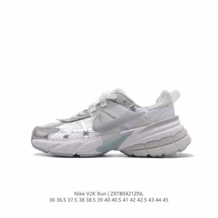 Nike 耐克 V2K Run 减震防滑 复古低帮跑步鞋 超火复古跑鞋，采用太空革组合呼吸网眼布鞋面材质，搭载正确4层组合底模，嵌入tpu加固稳定模块,双层md - 点击图像关闭