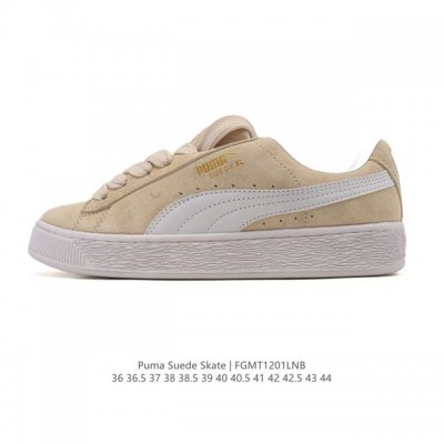 特价原价130元 puma彪马Suede Xl Skate男女鞋复古休闲鞋运动厚底增高板鞋1整双鞋整体是亮色鞋身和大号Logo以及白色鞋底。鞋身材质是绒面的看起