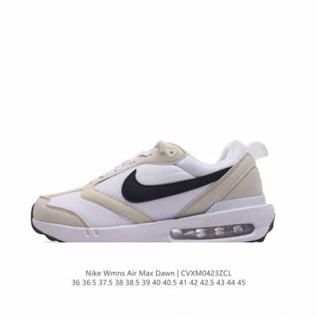 耐克 Nike Air Max Dawn 黎明系列 低帮气垫百搭休闲运动慢跑鞋。从配色上彰显出浓厚的复古气质。最大的亮点当属鞋型设计上加入结构元素，汲取1984 - 点击图像关闭