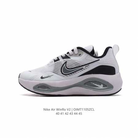 耐克 Nike Zoom Winflo V2 跑步鞋搭载工程网眼设计，巧妙结合 Flywire 飞线，为你全程缔造轻盈透气感受和手套般的出色贴合体验。Nike - 点击图像关闭