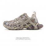 公司级 巴黎世家 Balenciaga 3Xl Sneakers 巴黎世家 十代网布系带低帮走秀复古老爹运动鞋 解构绑带 透气网纱 网面 材料和聚氨酯 磨损效果