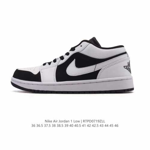真标 耐克 乔丹Air Jordan 1 Low Aj1 乔1 乔丹1代Aj1 低帮复古文化休闲运动篮球鞋。从1985 年面世的元年款汲取设计灵感，采用简洁大方