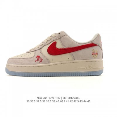 公司级 Af1耐克 Nike Air Force 1 ‘07 Low 空军一号 2026年新款 马年限定 厚底增高百搭运动板鞋 原楦头原纸板 打造纯正空军版型，