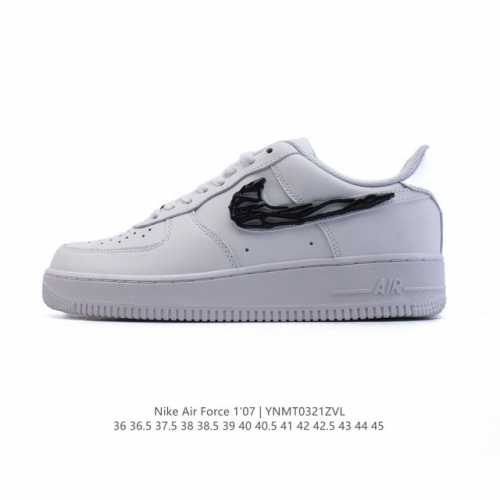 180 耐克 Nike Air Force 1 '07 Low 空军一号 小白鞋 含气垫 低帮百搭厚底增高休闲运动板鞋。柔软、弹性十足的缓震性能和出色的中底设计