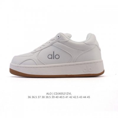 新品公司级 Alo Yoga Recovery Mode 舒适简约小白鞋 防滑耐磨 低帮 运动板鞋 男女同款 明星圈很火的Alo真的很贵气 质感一绝 鞋垫有一点