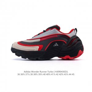 新品 阿迪达斯新款 Adidas Fos系列Wonder Runner Turbo厚底运动鞋阿迪达斯轻运动鞋舒适防滑耐磨 低帮缓震跑步鞋 厚底增高男女同款老爹鞋