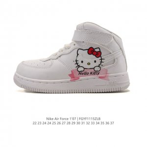 童鞋 耐克 Nike Air Force 1 ‘07 空军一号 小白鞋 Af1 中帮魔术贴百搭休闲运动板鞋。Nike Air Force 1 '07 Mid 空