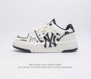 公司级mlb Chunky Liner 人气单品学长鞋系列轻量增高厚底百搭休闲运动板鞋男女轻便胶鞋 高级街头休閒品牌鞋 Mlb Chunky Liner 学长鞋