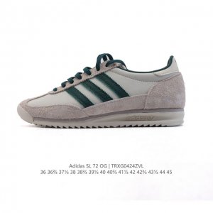 真标 阿迪达斯Adidas Sl 72 Shoes 经典复古薄底运动鞋T头鞋 三叶草复古休闲跑步鞋休闲运动鞋 这款经典运动鞋携复古型格，来访你的活力日常 采用柔