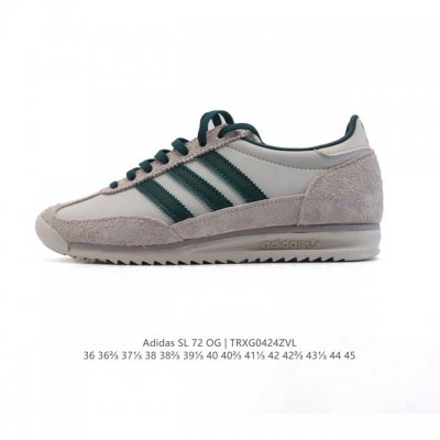 真标 阿迪达斯Adidas Sl 72 Shoes 经典复古薄底运动鞋T头鞋 三叶草复古休闲跑步鞋休闲运动鞋 这款经典运动鞋携复古型格，来访你的活力日常 采用柔