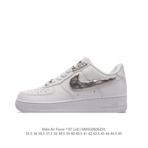 头层皮 耐克 Nike Air Force 1 '07 Low 空军一号含气垫 低帮百搭厚底增高休闲运动板鞋。柔软、弹性十足的缓震性能和出色的中底设计，横跨复古