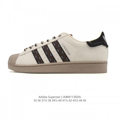 阿迪达斯 Adidas Superstar 2025年新款鞋子 经典贝壳头系列 新款休闲板鞋潮流男女士运动鞋 。鞋面皮革拼接材质 标志性的贝壳鞋头，简约的线条。