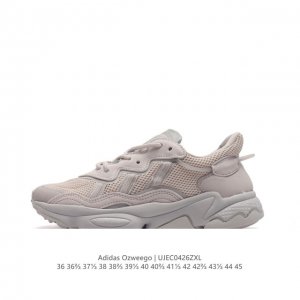 真标 阿迪达斯 Adidas Ozweego 水管复古老爹鞋厚底增高老爹爹百搭慢跑鞋，鞋面透气织物与出众皮革相互拼接，营造丰富层次，中底 Adiprene+ 则