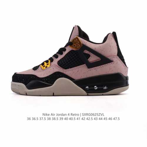 真标 耐克 Nike Air Jordan 4 Retro Og迈克尔 乔丹Aj4代乔4 中帮复古休闲运动文化篮球鞋。秉承轻量化的速度型篮球鞋设计思想完成设计，
