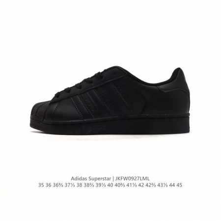阿迪达斯 Adidas Superstar 三叶草经典贝壳头系列 新款休闲板鞋潮流男女士运动鞋 。鞋面柔软皮革材质 标志性的贝壳鞋头，锯齿三条纹，简约的线条。就 - 点击图像关闭
