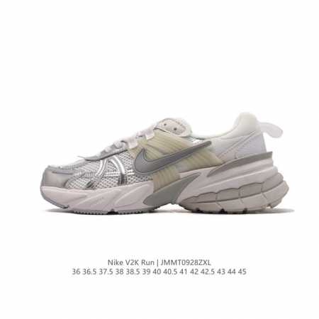 Nike 耐克 V2K Run 减震防滑 复古低帮运动跑步鞋 超火复古跑鞋，采用太空革组合呼吸网眼布鞋面材质，搭载正确4层组合底模，嵌入tpu加固稳定模块,双层 - 点击图像关闭