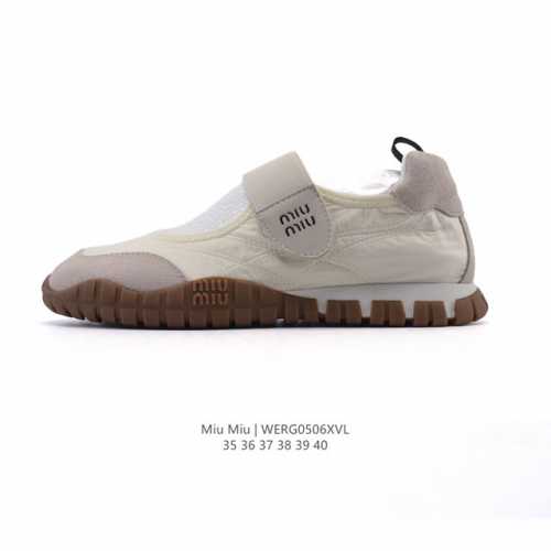 新品公司级 Miu Miu 韩系欧若拉百搭 运动甜妹风 厚底 玛丽珍鞋 2.5Cm 女 魔术贴复古时尚百搭厚底软底舒适 玛丽珍鞋 Miumiu2025S新款复古
