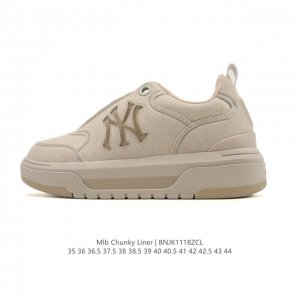 公司级 Mlb Chunky Liner Mid人气单品学长鞋系列轻量增高厚底百搭休闲运动板鞋轻便胶鞋 高级街头休閒品牌鞋。Mlb Chunky Liner 学