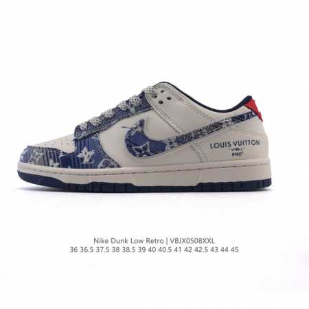 公司级 耐克 Nike Dunk Low Retro 运动鞋复古板鞋 路易威登联名，作为 80 年代经典篮球鞋款，起初专为硬木球场打造，后来成为席卷街头的时尚标 - 点击图像关闭