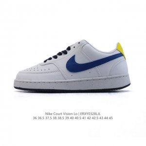 100 耐克Nike Court Vision Low 校园风低帮复古篮球板鞋男女运动鞋。延续80年代复古篮球鞋，添加学院风细节。皮革组合鞋面，利落风格，重现复