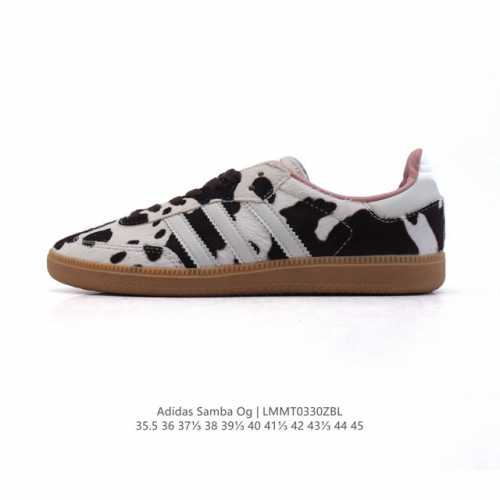 公司级 阿迪达斯 德训鞋 Adidas Originals Samba Og Shoes 经典运动鞋小白鞋 奶牛花纹 T头鞋 男女士板鞋 彰显休闲摩登风情的时尚