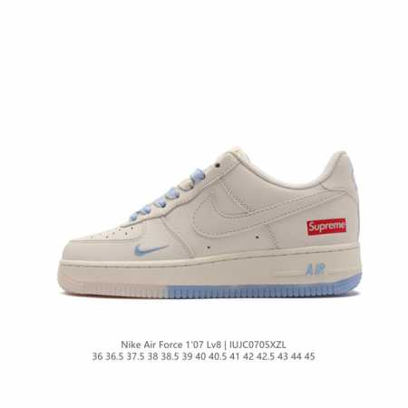 耐克Supreme x Nike Air Force 1 Low 空军一号低帮AF1联名Supreme纯白红标板鞋，原楦头原纸板，打造纯正空军版型。专注外贸渠道 - 点击图像关闭