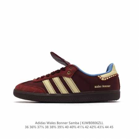 复古风十足，联乘英国设计师品牌wales Bonner X Adidas Originals Samba Classic Black Pony 桑巴舞系列绅士德 - 点击图像关闭