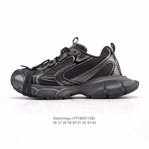 公司级 巴黎世家 Balenciaga 3Xl Sneakers 巴黎世家 十代网布系带低帮走秀复古老爹运动鞋 透气网纱 网面 材料和聚氨酯 磨损效果 鞋头边缘
