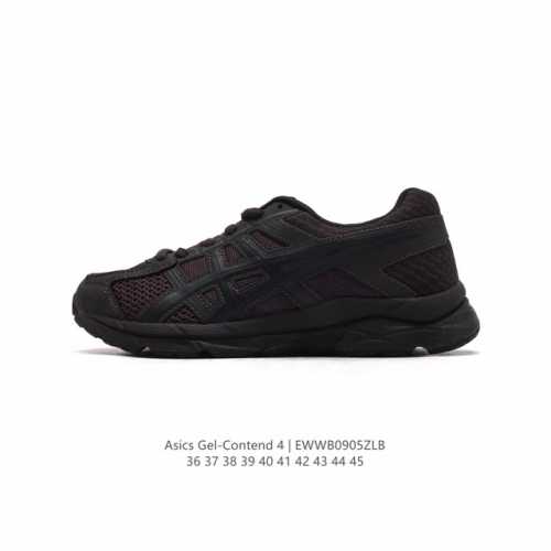 Asics 亚瑟士 新款男女子Gel-Contend 4缓震回弹透气跑步鞋 高颜值百搭入门级跑鞋多层网面织物+植绒材质构成了亚瑟士Logo图案，具有很高的品牌识