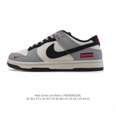 公司级 耐克 Nike Sb Dunk Low pro 男女款运动鞋复古板鞋。采用柔软皮革鞋面，经久耐穿，塑就如元年款 Dunk 般的复古质感。鞋头透气孔，搭配