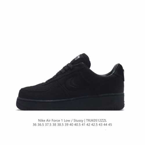 耐克 Stussy X Nike Air Force 1 '07 斯图西联名 空军一号厚底增高百搭运动板鞋，反光原楦头原纸板 打造纯正空军版型 外贸渠道 全掌内