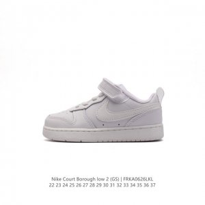 童鞋 耐克童鞋 Nike Court Borough Low 2 低帮小AJ1百搭透气休闲运动板鞋儿童运动篮球鞋婴童魔术贴运动童鞋，助力小宝贝开启新征程。该鞋款