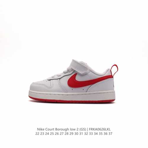 童鞋 耐克童鞋 Nike Court Borough Low 2 低帮小AJ1百搭透气休闲运动板鞋儿童运动篮球鞋婴童魔术贴运动童鞋，助力小宝贝开启新征程。该鞋款