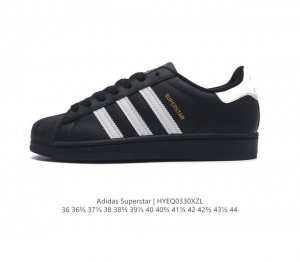 阿迪达斯 Adidas Superstar 三叶草经典贝壳头系列 新款休闲板鞋潮流男女士运动鞋 鞋面柔软皮革材质 标志性的贝壳鞋头 锯齿三条纹 简约的线条 就连