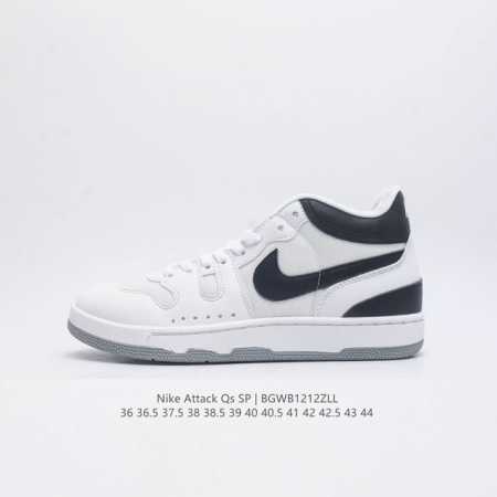 耐克 Nike Attack Qs Sp 中帮复古百搭休闲运动网球板鞋 耐磨透气 低帮 板鞋 男女子運動鞋強勢來襲！ 采用软质纳帕纹牛剖革组合网布鞋面材质，外置 - 点击图像关闭