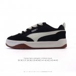puma 彪马 女运动板鞋，原楦原纸版开发版型，采用环保纤维革组合翻毛皮饰片鞋面材质，外置耐磨橡胶大底蕾哈娜同系面包鞋太好看了！彪马Puma Park Life