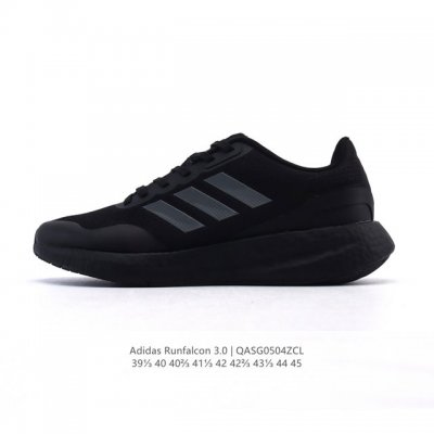 真爆 Adidas阿迪达斯 Runfalcon 3.0系列 爆米花 跑步鞋新款排汗减震防滑耐磨跑鞋。Adidas阿迪达斯男子跑步系列Runfalcon3.0跑步