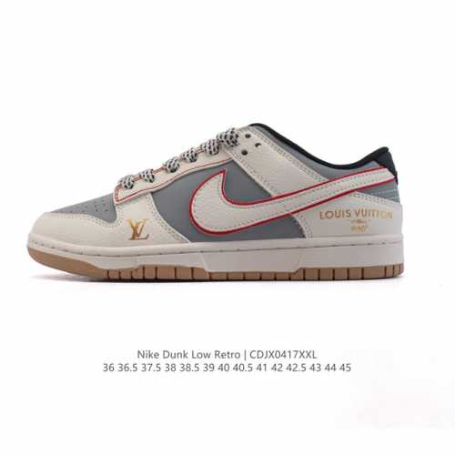 公司级 耐克 Nike Dunk Low Retro 运动鞋复古板鞋2025年新款 路易威登，作为 80 年代经典篮球鞋款，起初专为硬木球场打造，后来成为席卷街