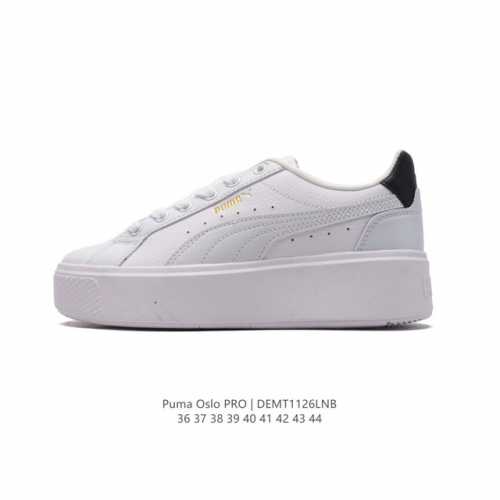 特价 Puma 彪马 Osl 2024年新款厚底增高运动休闲板鞋 复古经典板鞋时尚小白鞋。原楦原纸版开发，采用头层牛培皮革鞋面材质，5.0Cm厘米外增厚高效果橡