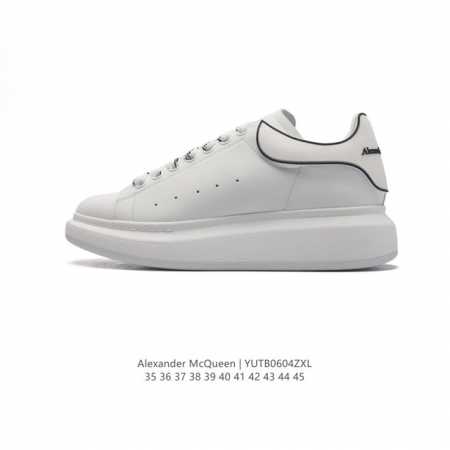 Alexandermcqueen 亚历山大 麦昆mcq 运动小白鞋厚底增高闪尾光滑牛皮平底鞋休闲鞋 时尚女板鞋潮运动鞋 ，火爆到大街小巷无人不知，无人不晓的境界 - 点击图像关闭