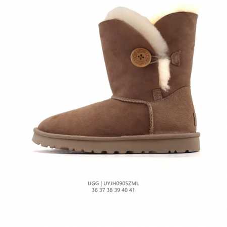 公司级 Ugg雪地靴 纽扣木扣款高筒靴 时尚舒适女鞋 户外雪地靴 俏皮可爱的百变造型， 美国轻奢品牌Ugg 平底系列冬季 雪地休闲保暖毛毛雪地靴。官方同步包装 - 点击图像关闭