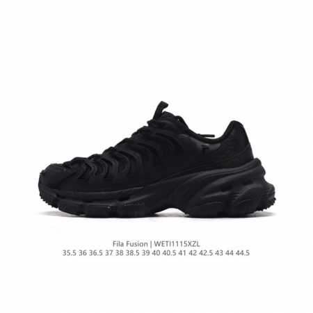公司级fila 斐乐男女鞋星舰老爹鞋革面运动鞋2024冬季新款 货号：T12W431511Fbk 码数：35.5 36 36.5 37.5 38 38.5 39 - 点击图像关闭