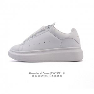 alexandermcqueen 亚历山大 麦昆Mcq 运动小白鞋 厚底增高闪尾光滑牛皮平底鞋休闲鞋 时尚女板鞋潮运动鞋 火爆到大街小巷无人不知 无人不晓的境界