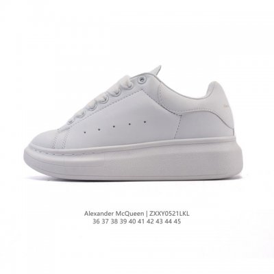 alexandermcqueen 亚历山大 麦昆Mcq 运动小白鞋 厚底增高闪尾光滑牛皮平底鞋休闲鞋 时尚女板鞋潮运动鞋 火爆到大街小巷无人不知 无人不晓的境界