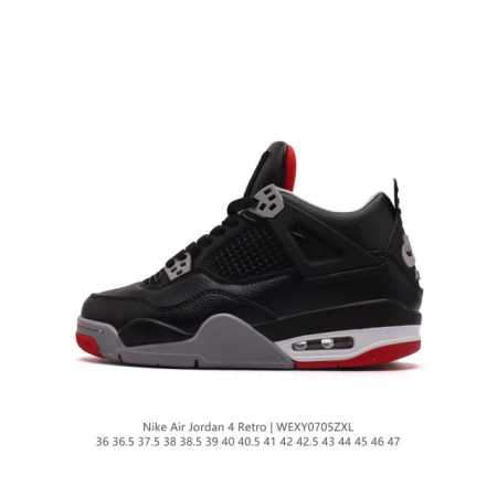 二层皮 耐克 Nike Air Jordan 4 Retro OG迈克尔 乔丹AJ4代乔4 中帮复古休闲运动文化篮球鞋。秉承轻量化的速度型篮球鞋设计思想完成设计 - 点击图像关闭