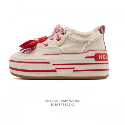 新品 Old Order Canvas-003 云朵增高牛仔 帆布鞋 男女同款运动板鞋 Afgkold Order｜联名Canvas 大头帆布鞋。此款牛仔帆布鞋