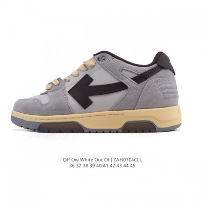 公司级 独家实拍Off-White Out Of Office 低帮系带时尚板鞋 厚底增高小白鞋 街头运动元素 双色设计 标志性Arrows图案标志性Zipti
